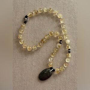 20-1/2 inch Citrine Gemstone bead necklace